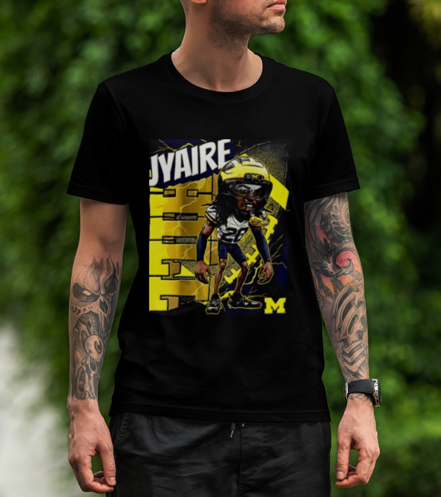 Jyaire Hill Michigan Wolverines Football Player Caricature T-Shirt