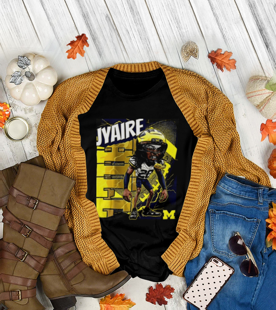 Jyaire Hill Michigan Wolverines Football Player Caricature T-Shirt