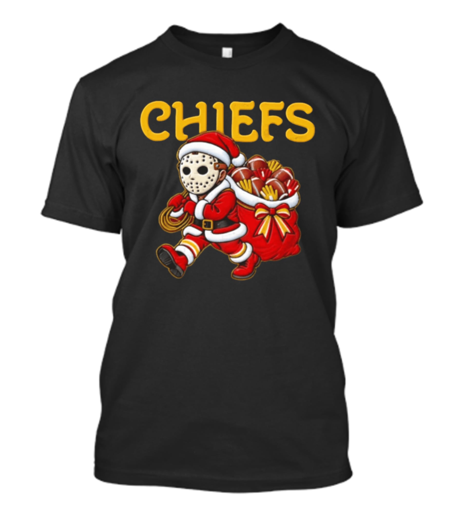 Kansas City Football Christmas Horror Masked Santa Copy T-Shirt