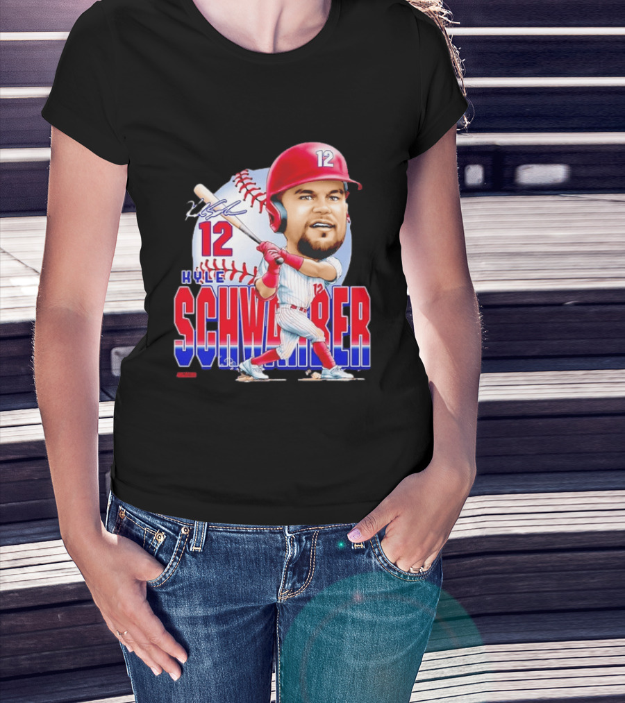 Kyle Schwarber 12 Philadelphia Phillies Caricature T-Shirt