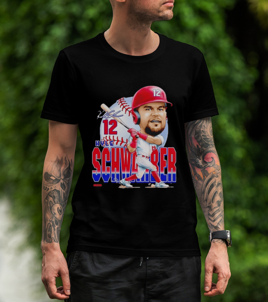 Kyle Schwarber 12 Philadelphia Phillies Caricature T-Shirt