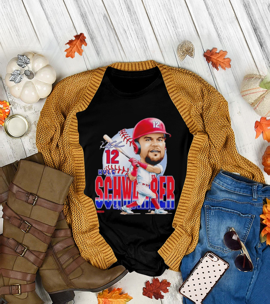 Kyle Schwarber 12 Philadelphia Phillies Caricature T-Shirt