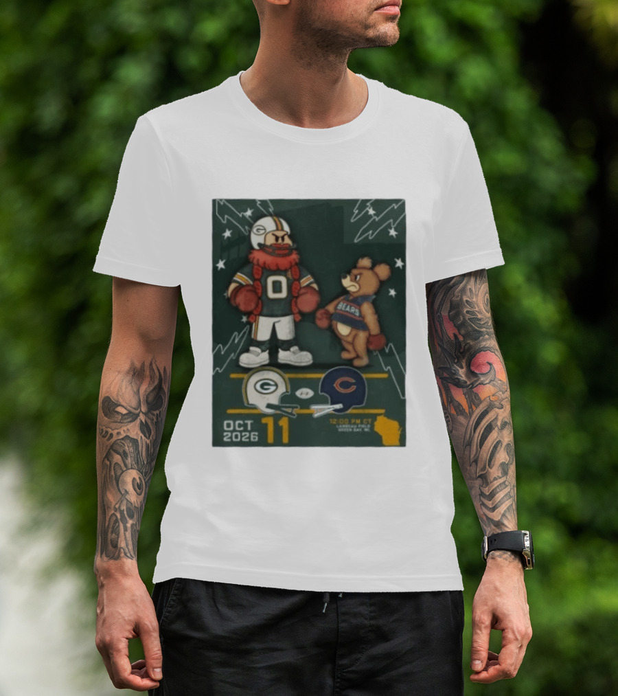 Green Bay Packers Vs Chicago Bears October 11 2026 Lambeau Field Game T-Shirt