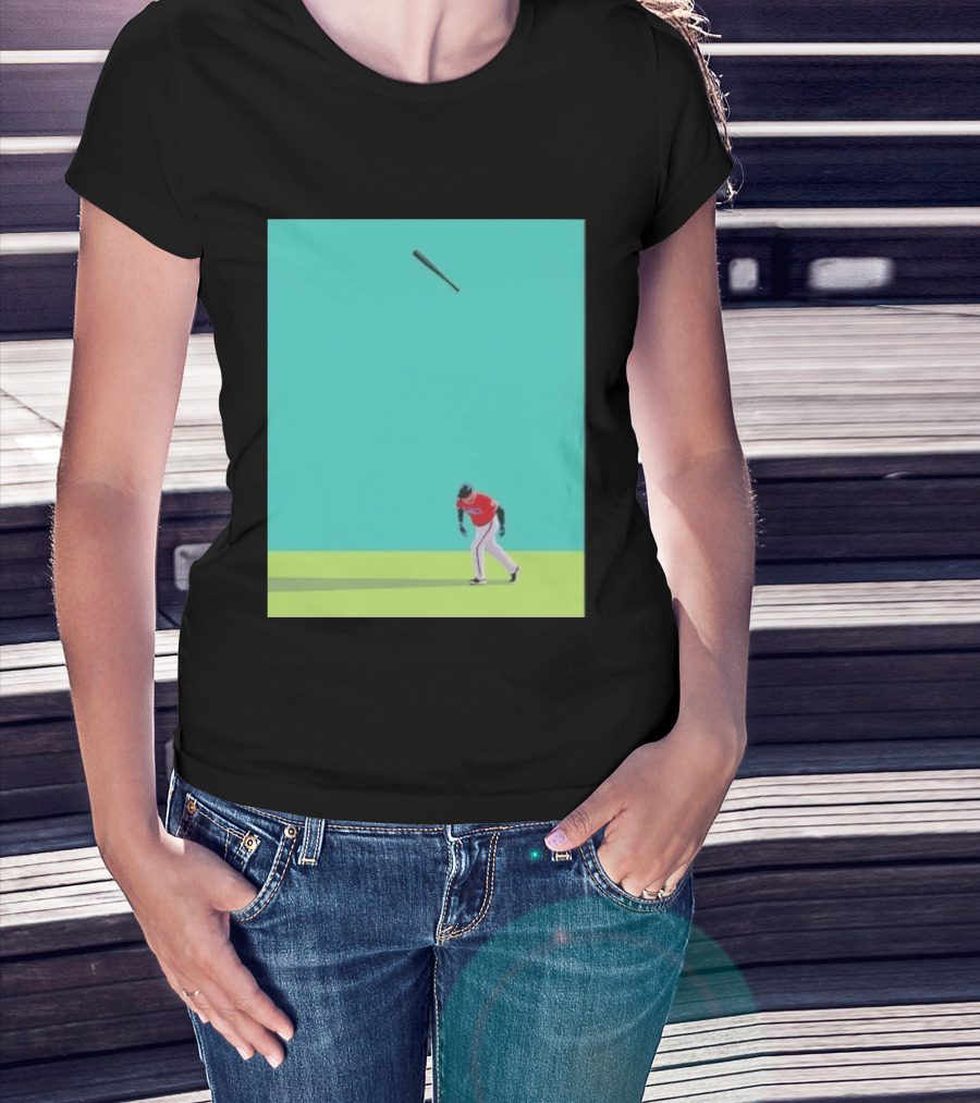 Minimalist Baseball Player Bat Flip Batter T-Shirt