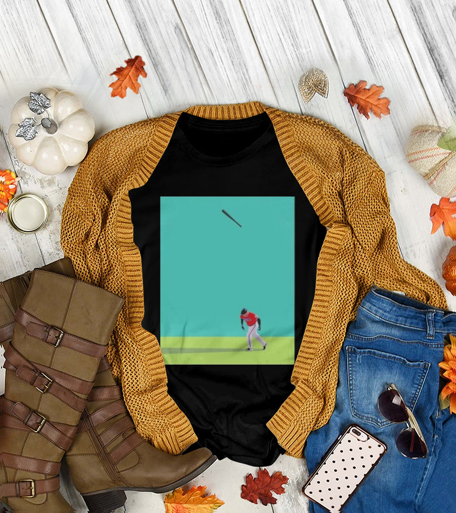 Minimalist Baseball Player Bat Flip Batter T-Shirt