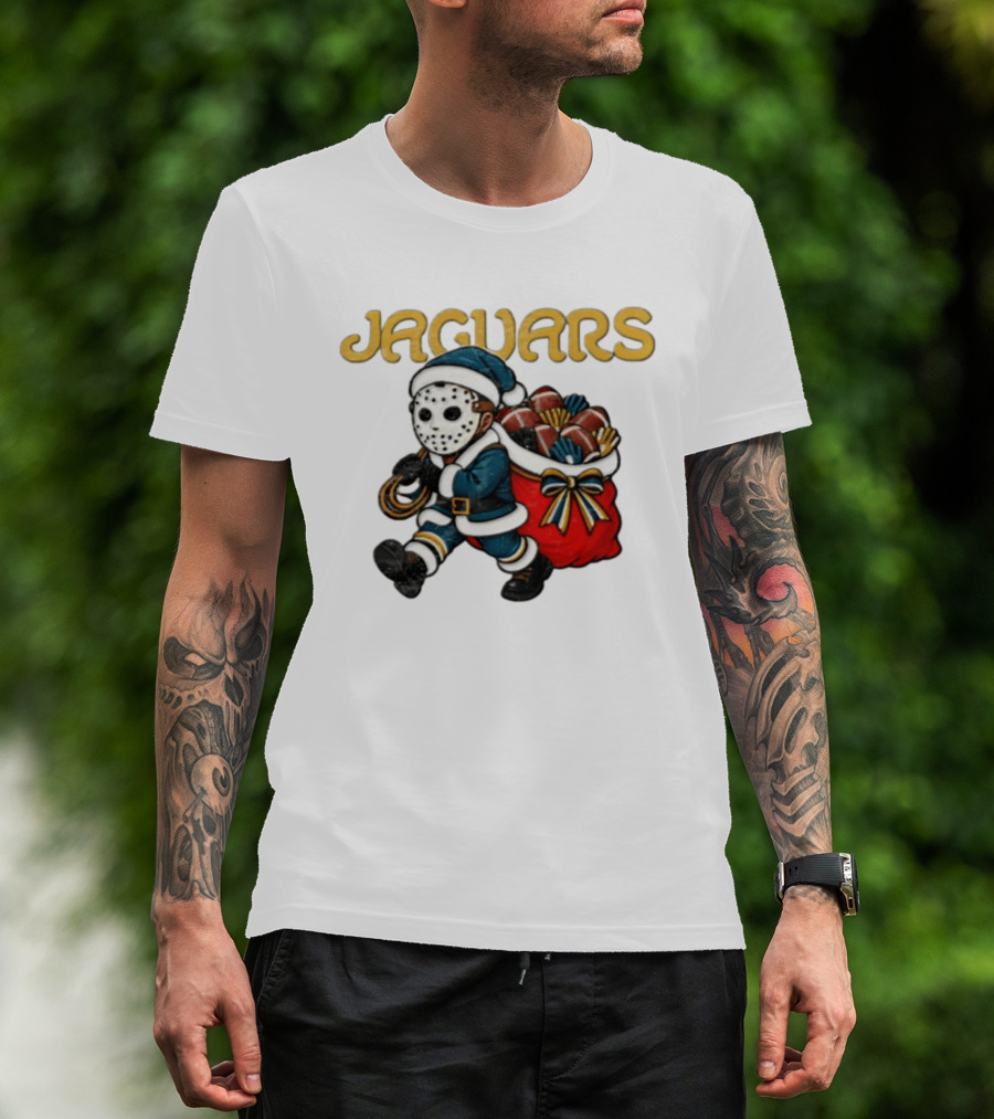Jacksonville Football Christmas Horror Santa T-Shirt