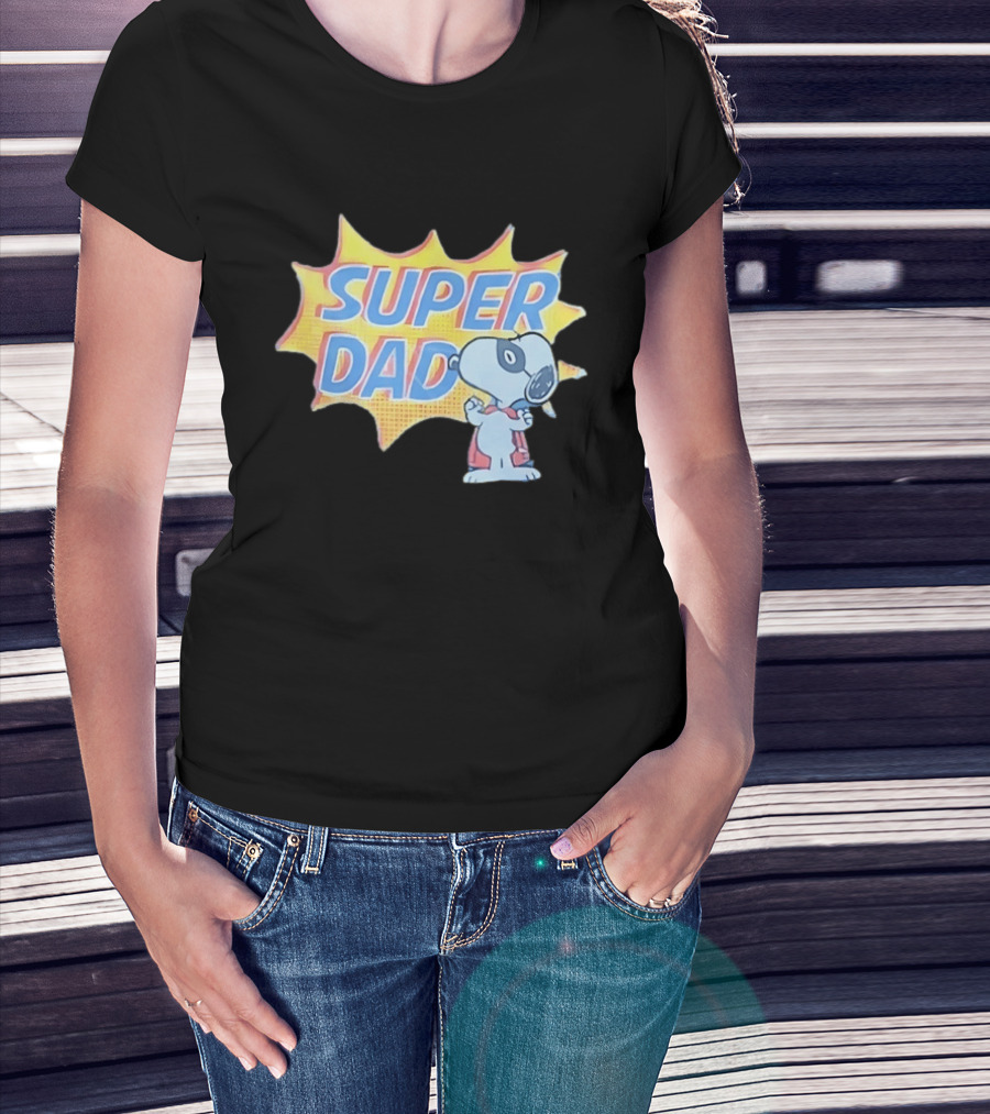Snoopy Super Dad Peanuts Father's Day Superhero Comic T-Shirt