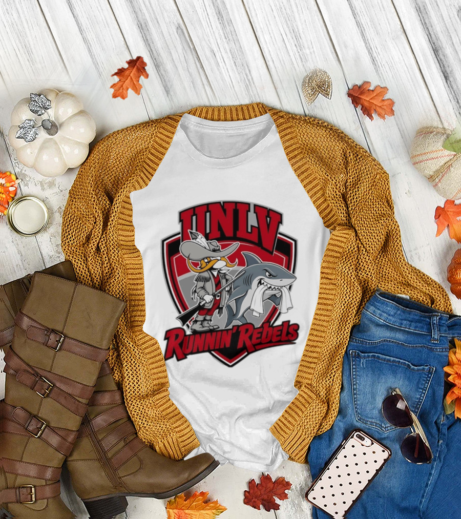 UNLV Runnin Rebels Mascot Shark And Gunslinger NCAA College Basketball T-Shirt