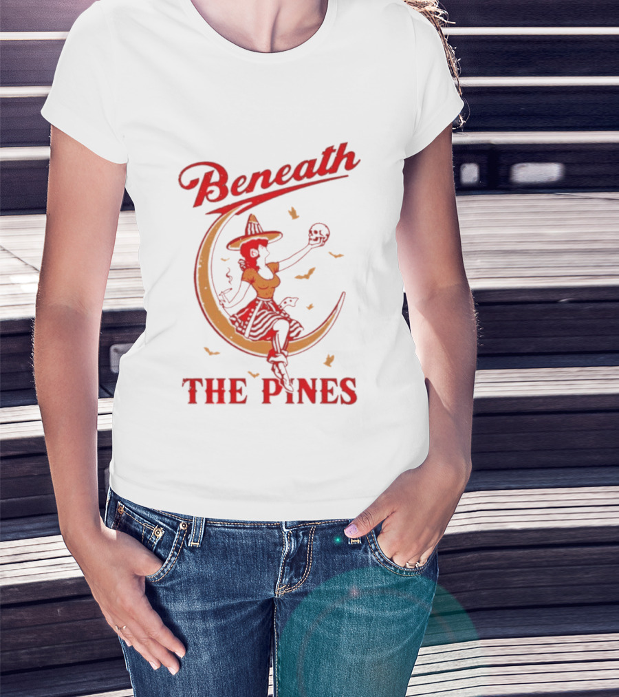 Beneath The Pines Halloween Devils Night Witch Moon Magic T-Shirt