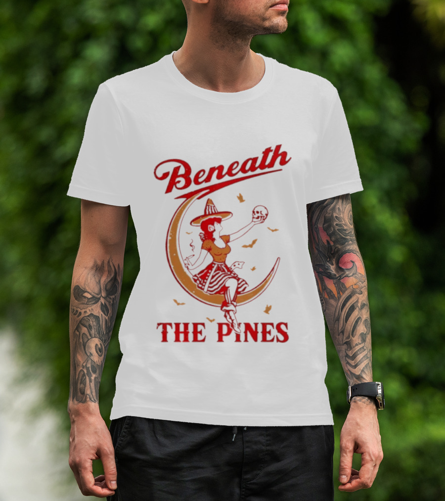 Beneath The Pines Halloween Devils Night Witch Moon Magic T-Shirt