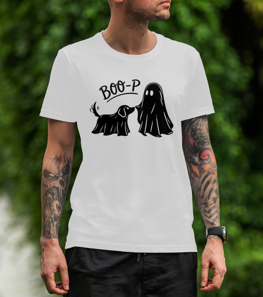 BOO P Ghost Dog Halloween Spooky T-Shirt