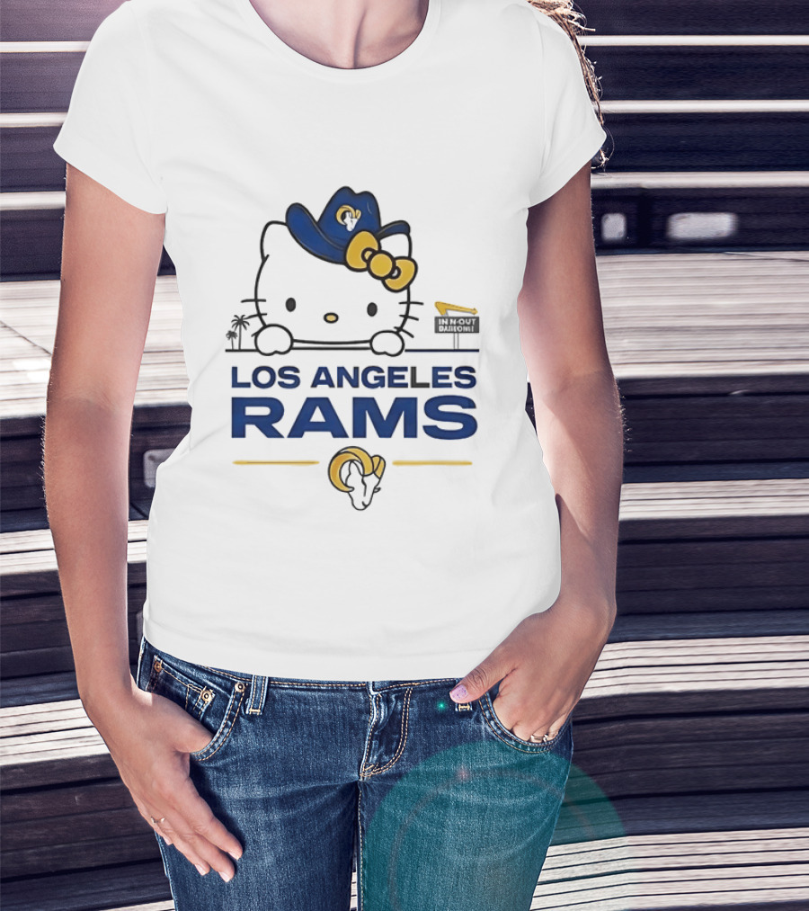Hello Kitty Los Angeles Rams In N Out Burger Sign Collaboration T-Shirt