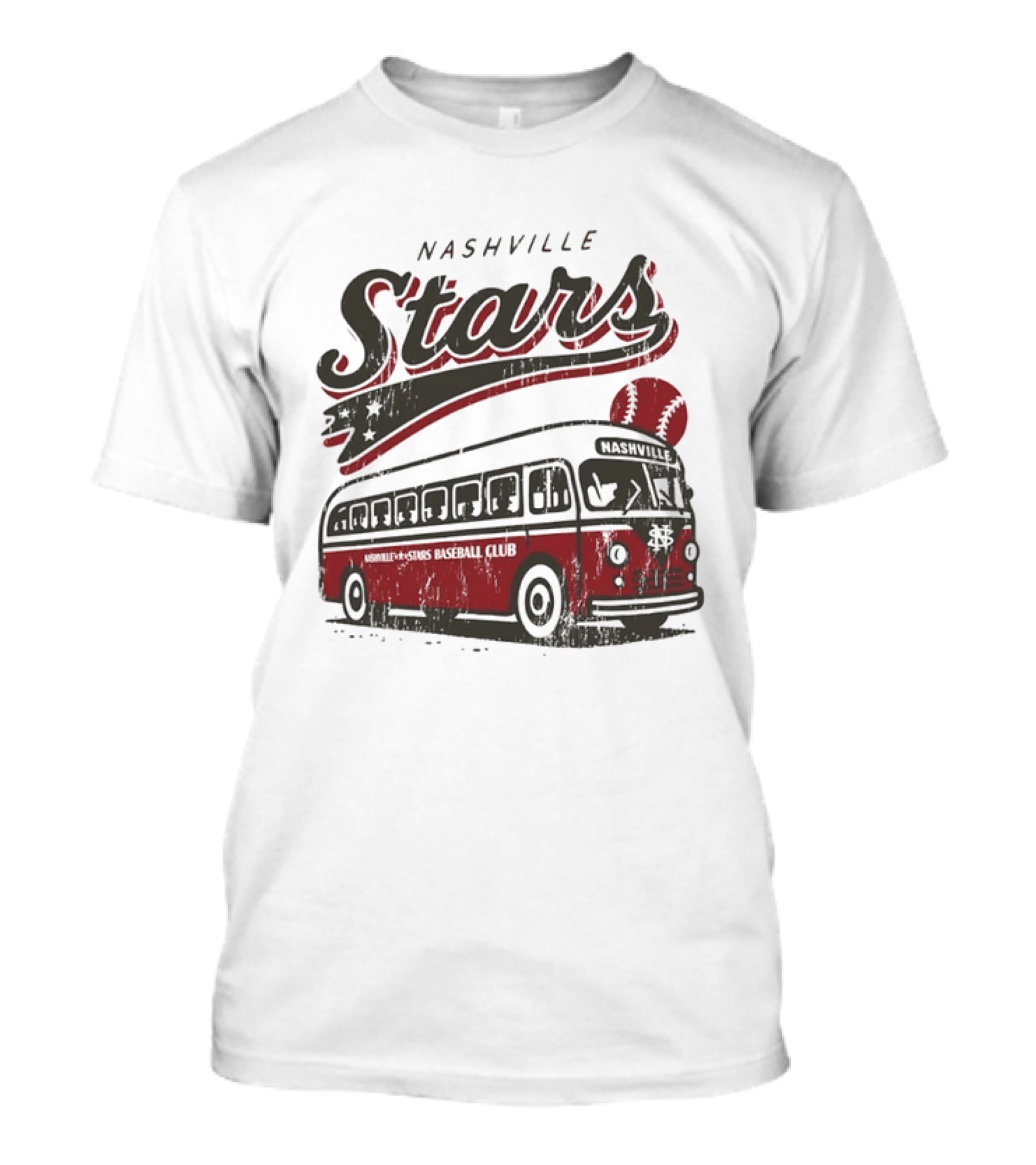 Nashville Stars Baseball Club Vintage Bus T-Shirt