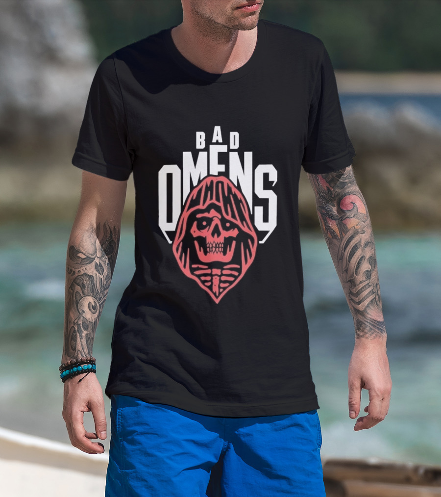 Bad Omens Skull Hooded Metalcore Heavy Metal T-Shirt