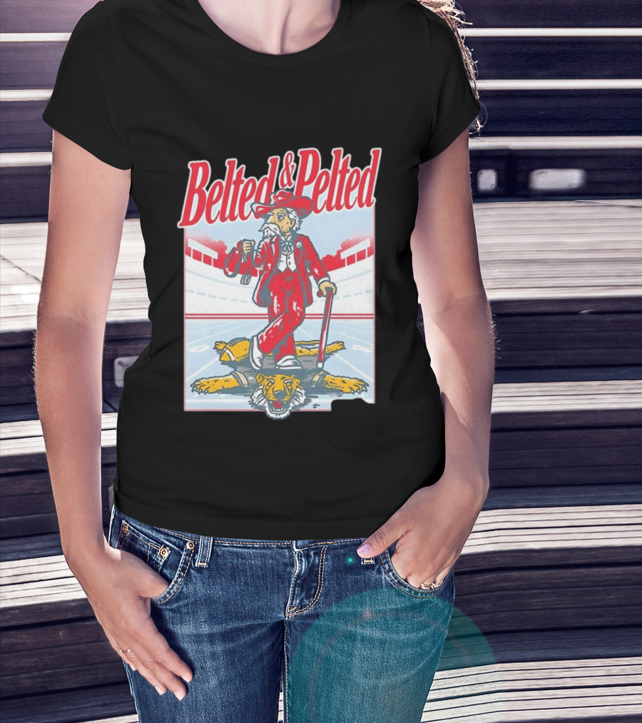 Old Row Belted And Pelted Red Suit Stadium Tiger Rug T-Shirt