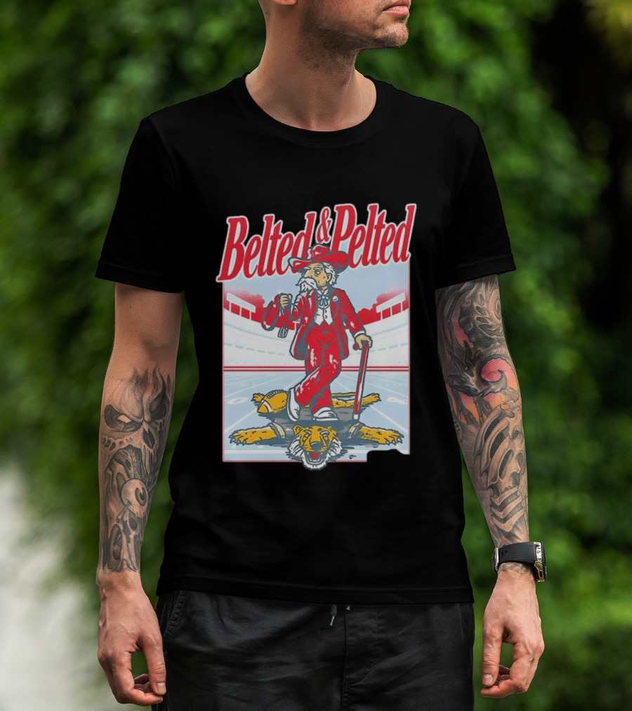 Old Row Belted And Pelted Red Suit Stadium Tiger Rug T-Shirt