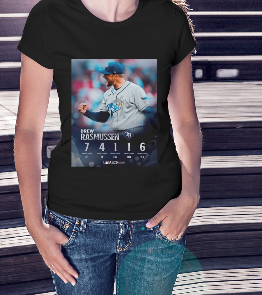Drew Rasmussen Tampa Bay ALCS 2026 Seven Innings 7 IP 4 H 1 ER 1 BB 6 Ks T-Shirt