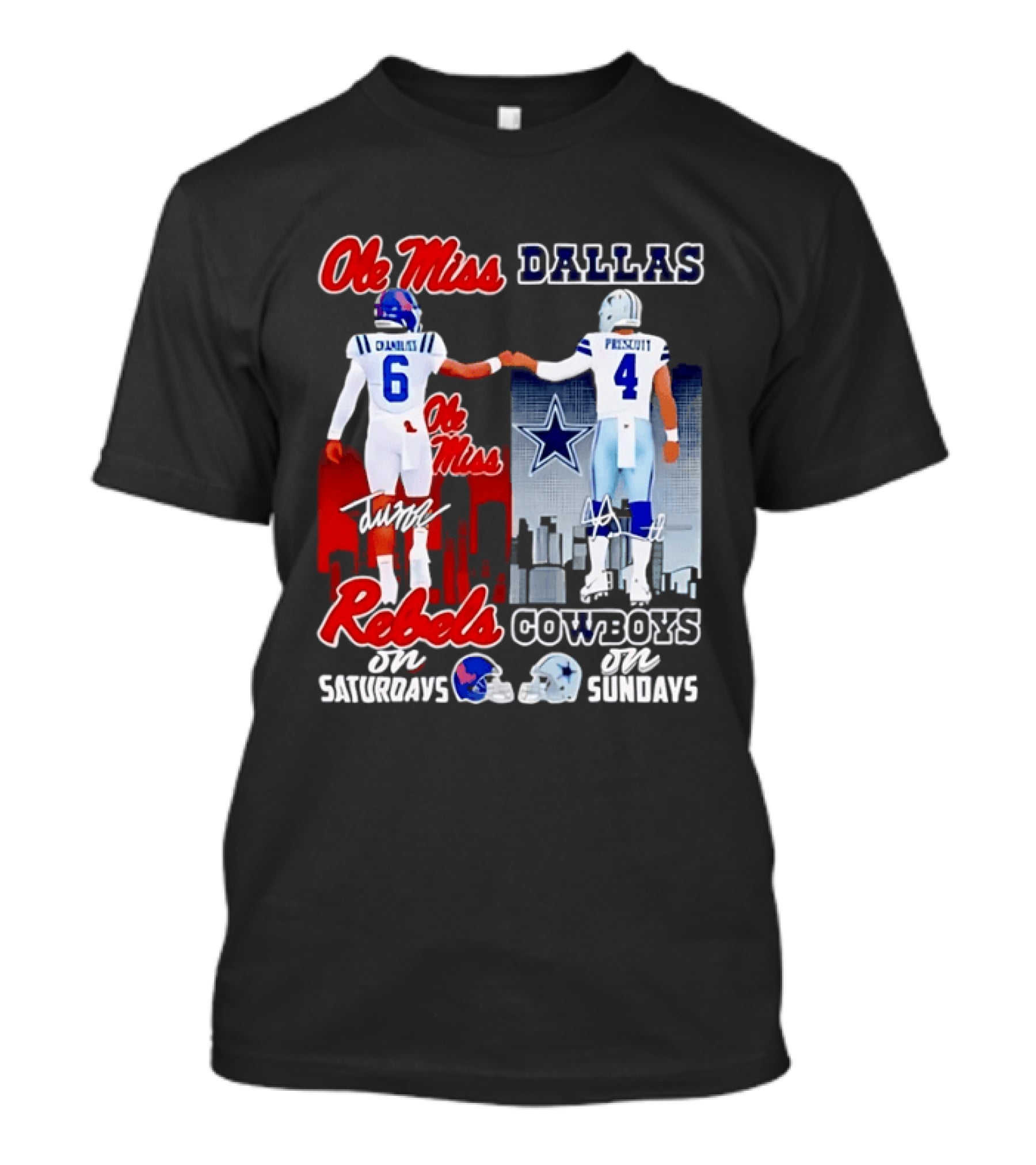 Ole Miss Rebels Chambliss Dallas Cowboys Prescott Saturdays Sundays T-Shirt