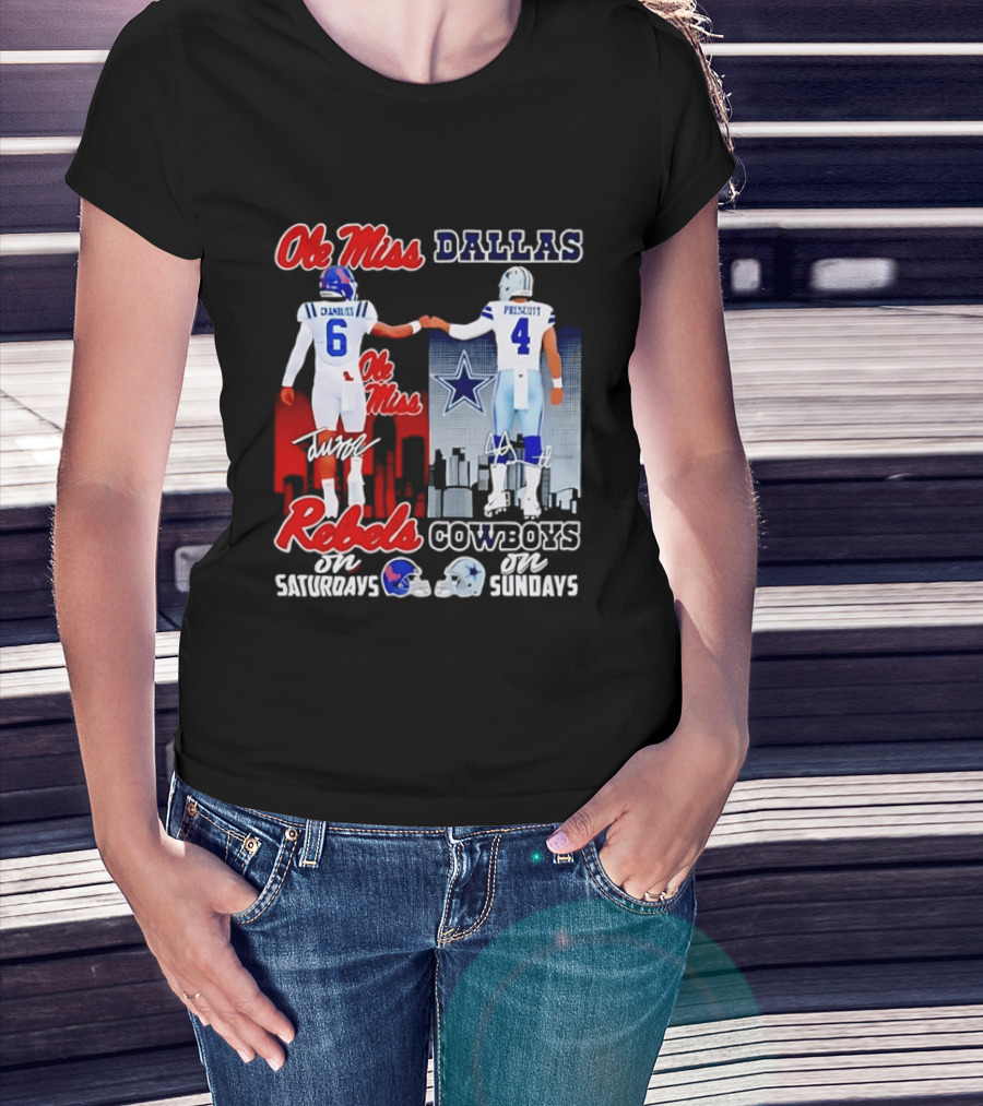 Ole Miss Rebels Chambliss Dallas Cowboys Prescott Saturdays Sundays T-Shirt