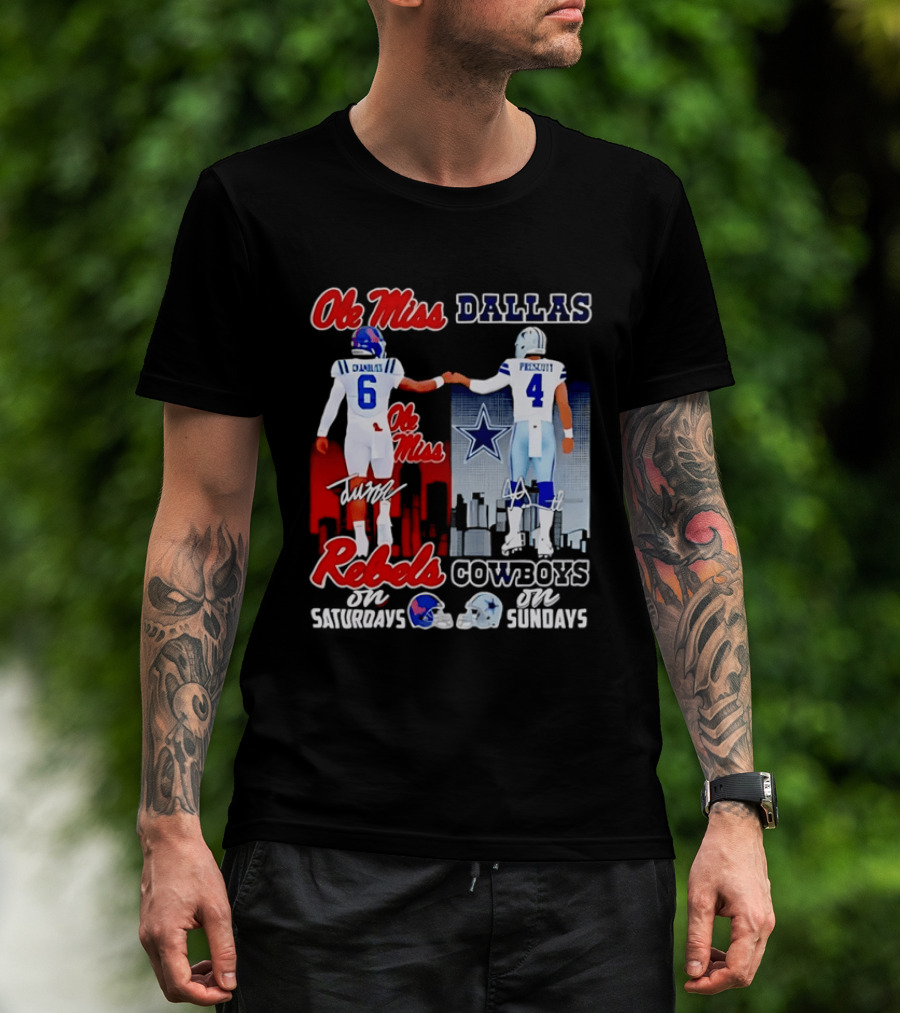 Ole Miss Rebels Chambliss Dallas Cowboys Prescott Saturdays Sundays T-Shirt