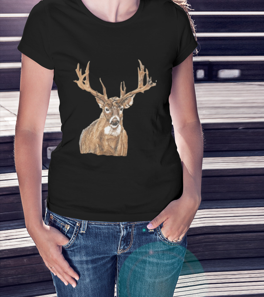 Simply Southern Large Buck Deer Head Drawing T-Shirt