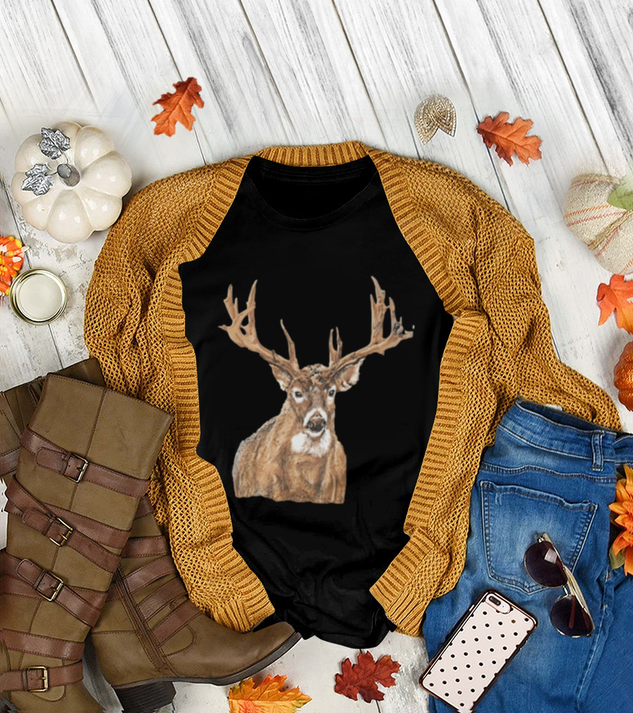 Simply Southern Large Buck Deer Head Drawing T-Shirt