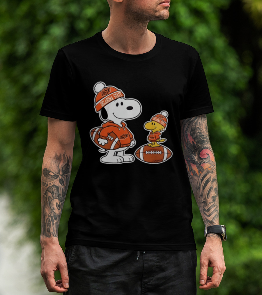 Snoopy And Woodstock Oklahoma State Cowboys Football Fans 2026 T-Shirt
