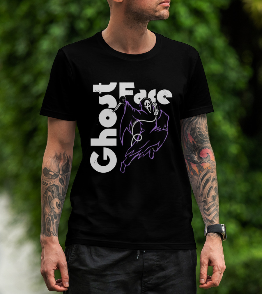 Ghost Face Horror Movie Scream Iconic Mask With Knife T-Shirt