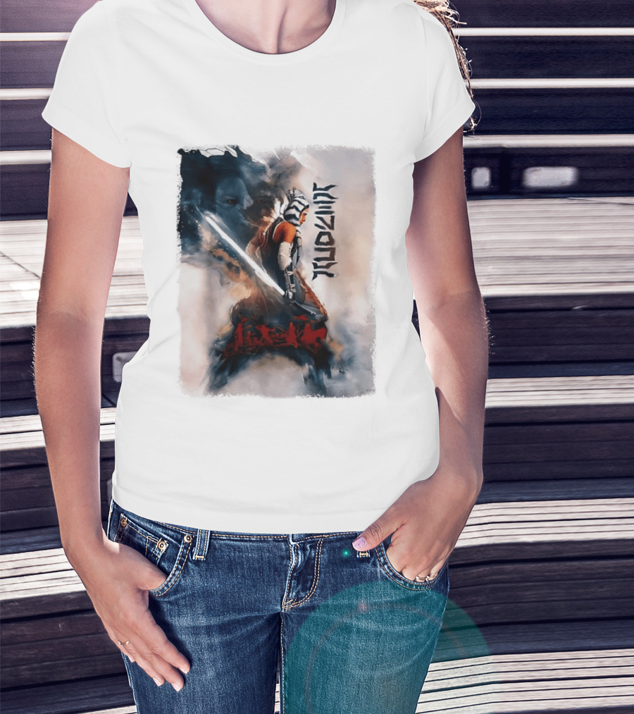 Ahsoka Tano Jedi Warrior Lightsaber Arabic Calligraphy Star Wars T-Shirt