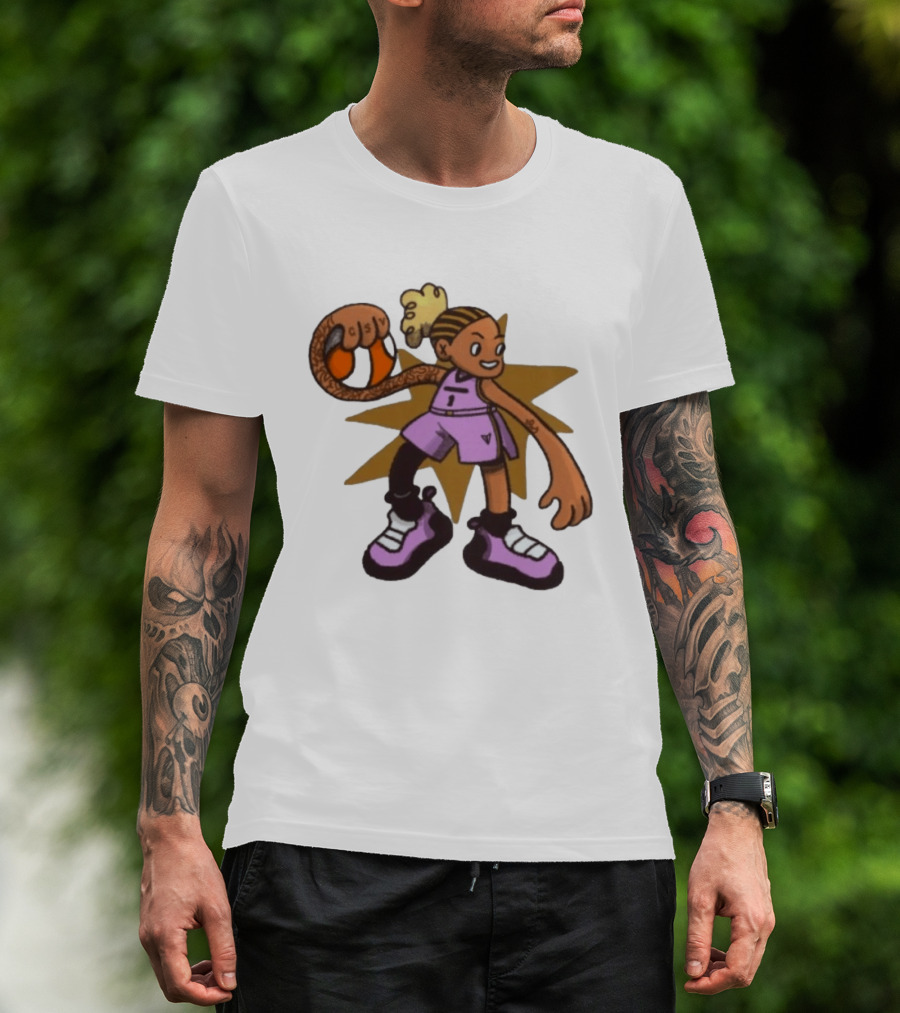 Gabby Golden State Valkyries No 1 CSV Cartoon Character With Basketball T-Shirt