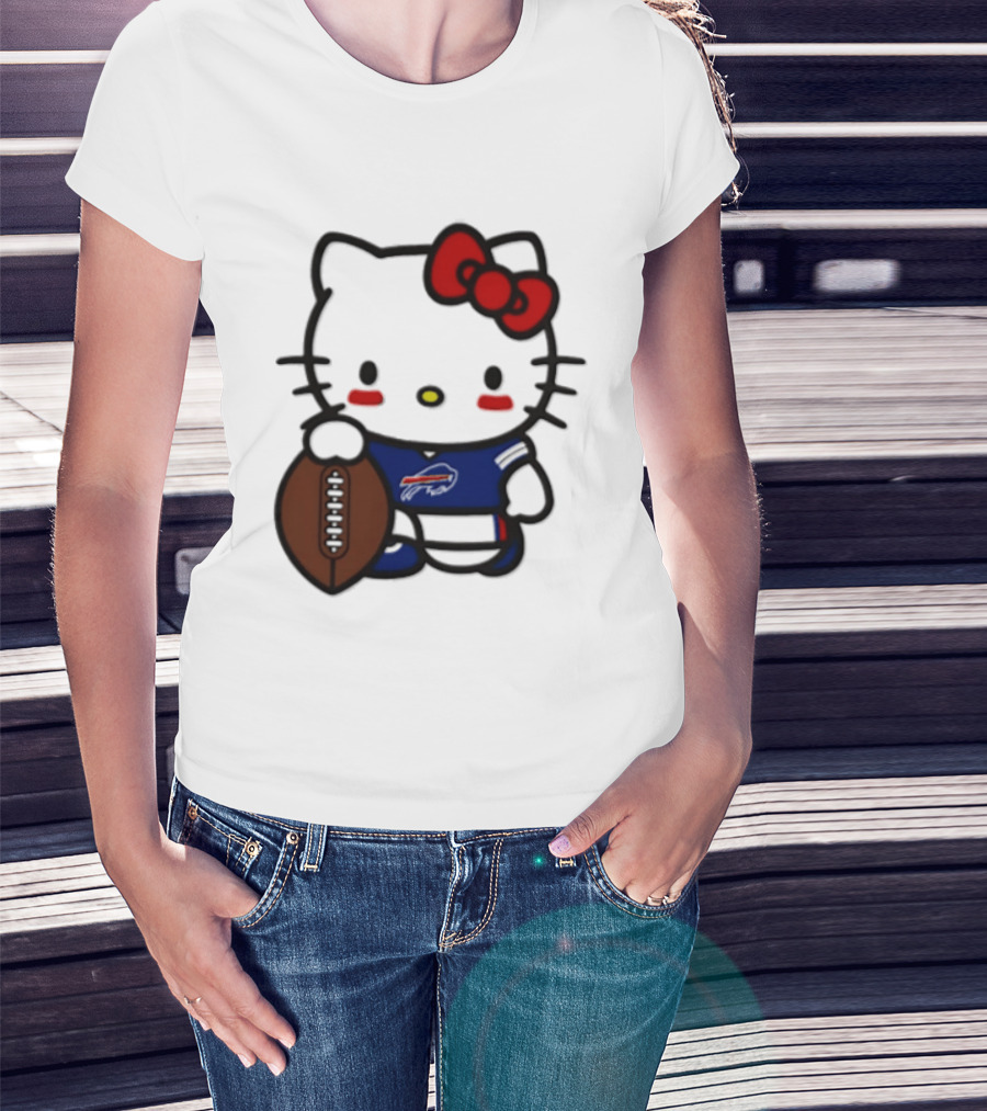 Hello Kitty Buffalo Bills Football Character Fan T-Shirt