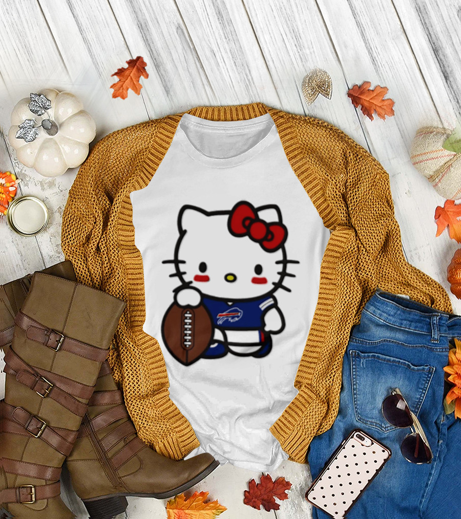 Hello Kitty Buffalo Bills Football Character Fan T-Shirt