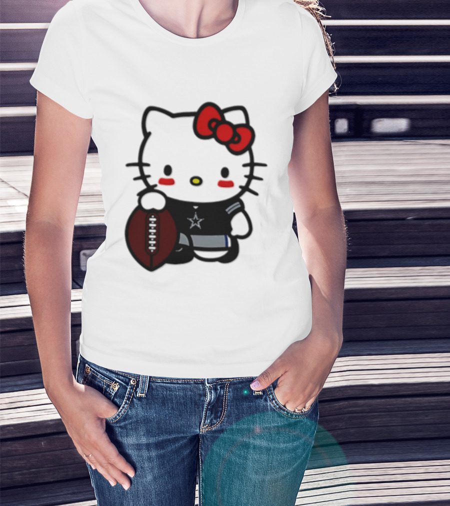Hello Kitty Dallas Cowboys Football Fan T-Shirt