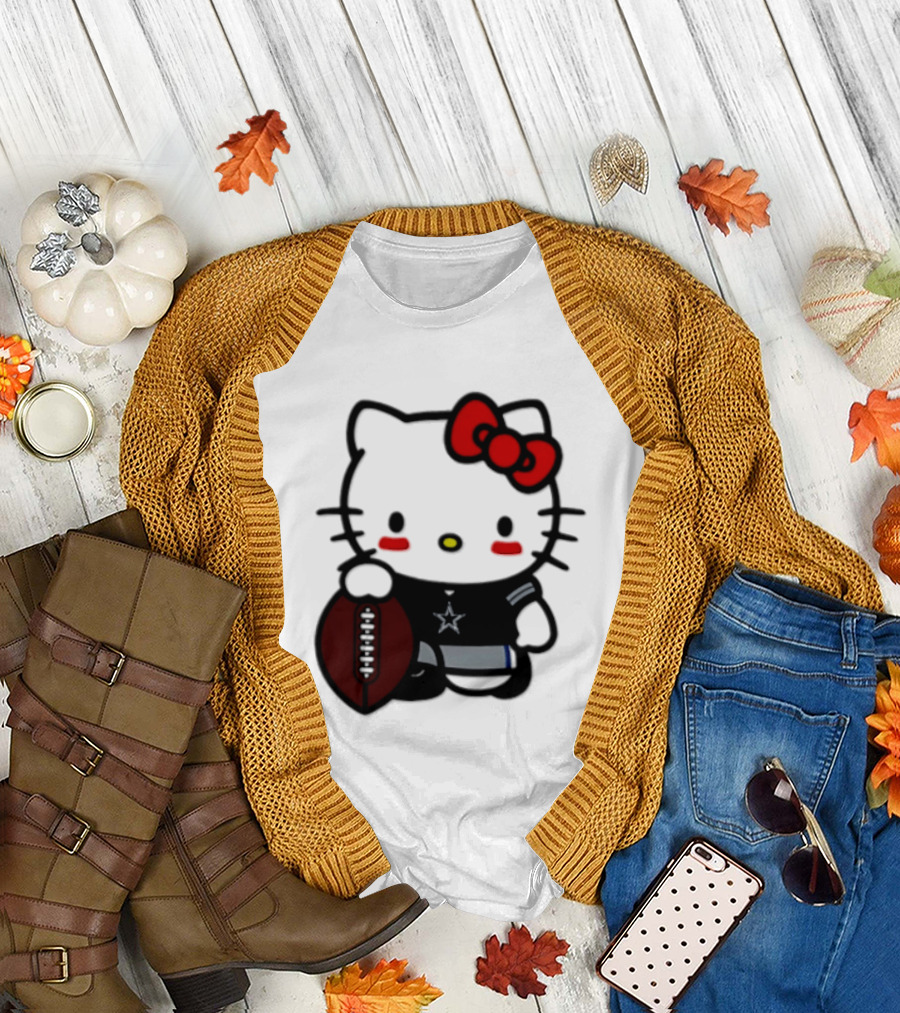 Hello Kitty Dallas Cowboys Football Fan T-Shirt