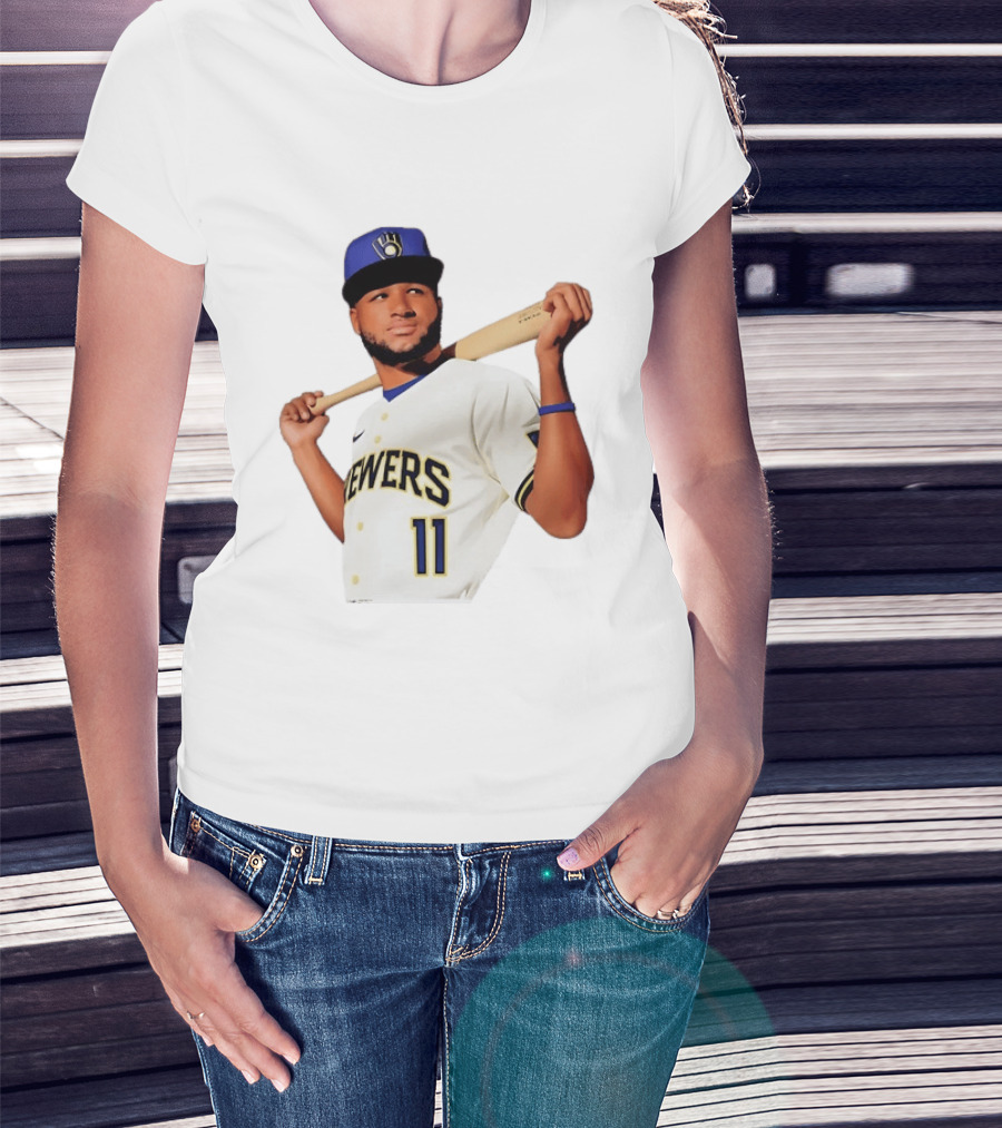 Manny Pina Milwaukee Brewers Number 11 Catcher MLB Baseball T-Shirt