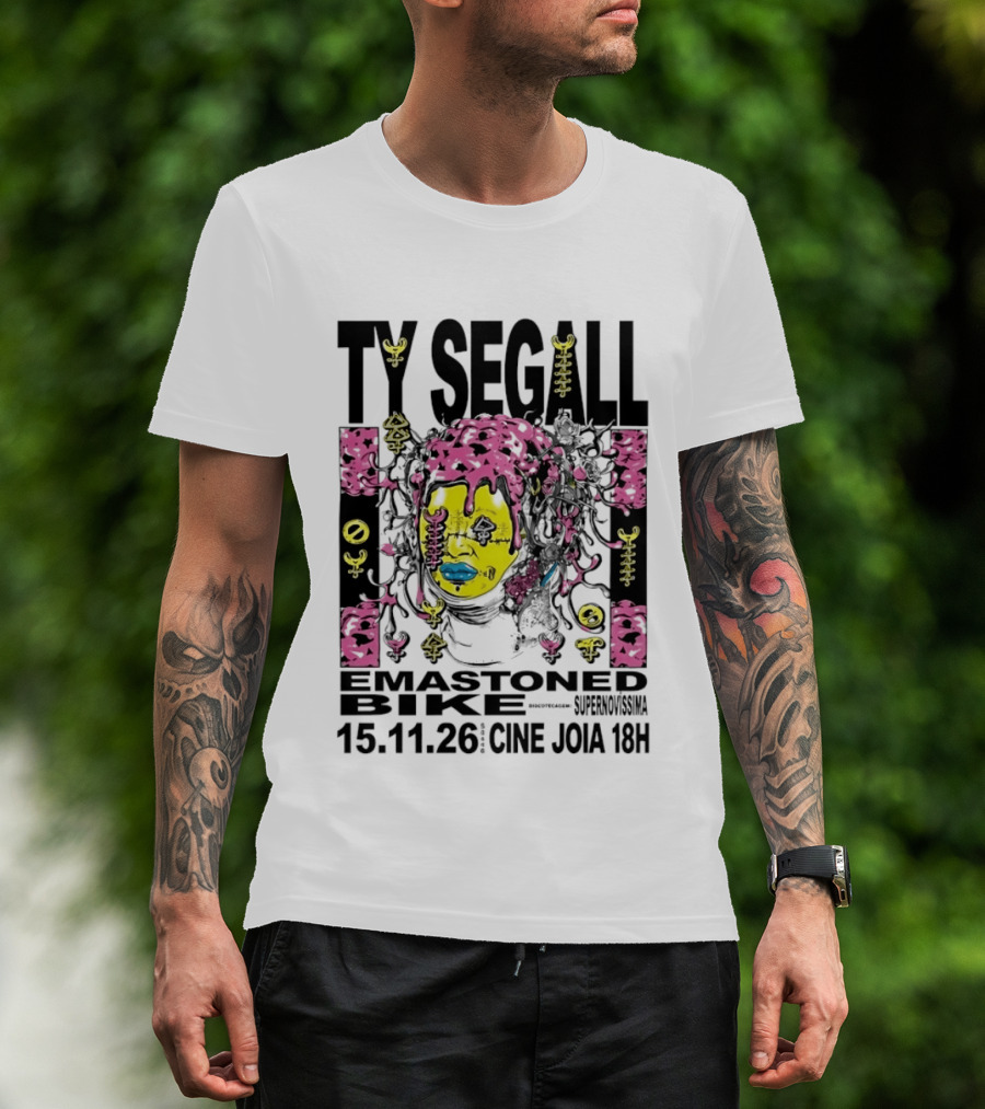Ty Segall Emastoned Bike Concert At Cine Joia 15.11.26 18H Vibrant Psychedelic Face T-Shirt