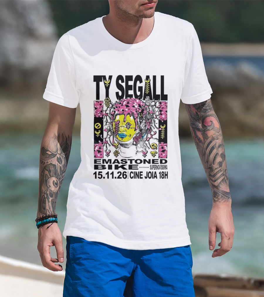 Ty Segall Emastoned Bike Concert At Cine Joia 15.11.26 18H Vibrant Psychedelic Face T-Shirt