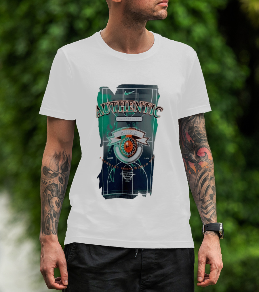 Authentic Nike Basketball Legendary Hoops Worldwide Since 1971 T-Shirt