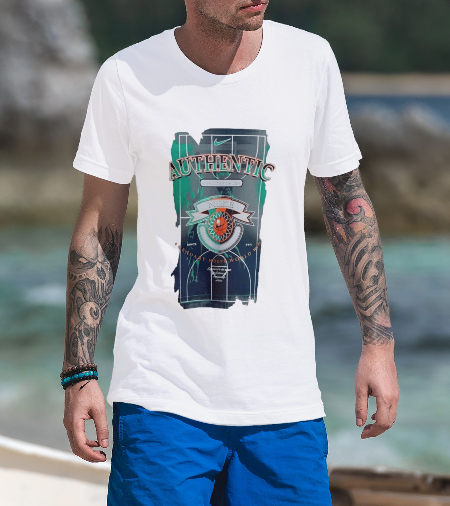 Authentic Nike Basketball Legendary Hoops Worldwide Since 1971 T-Shirt