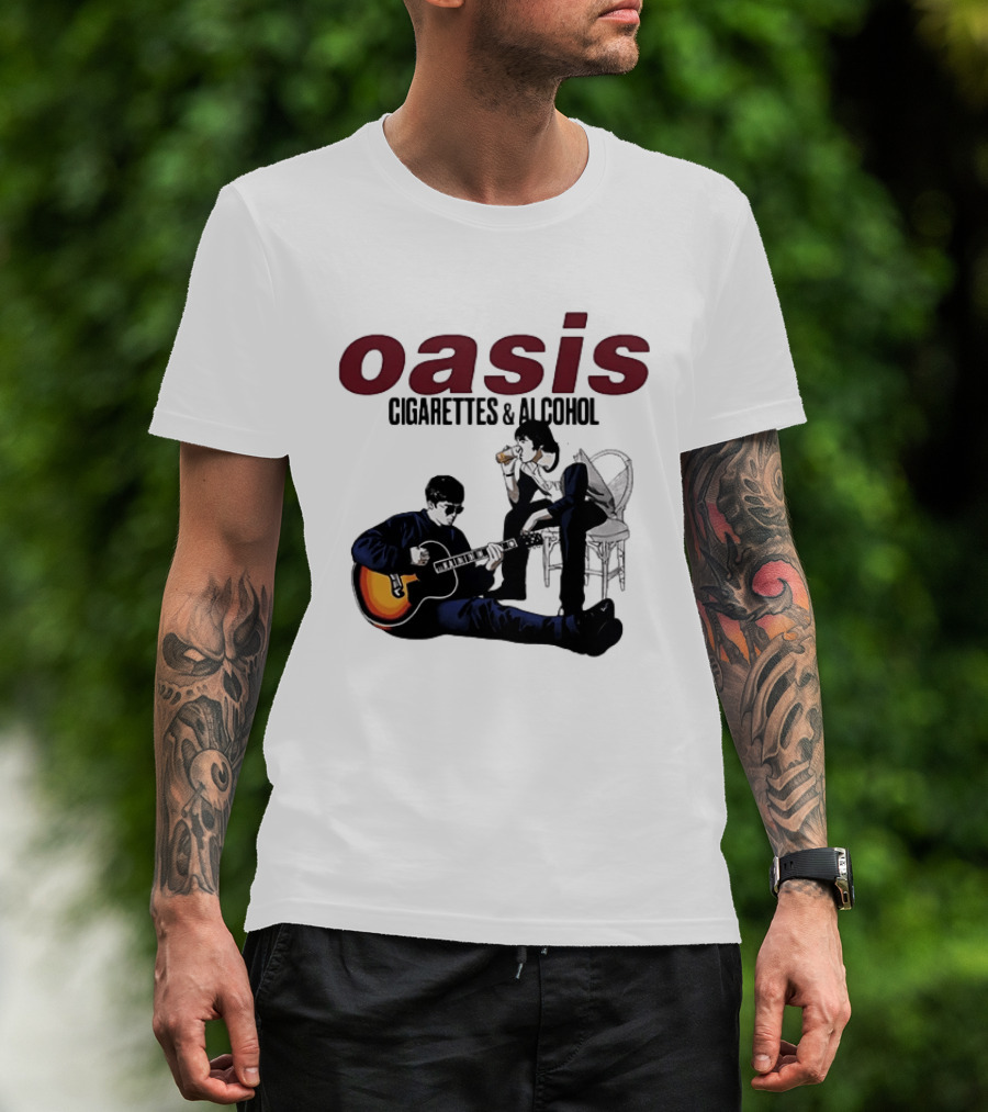 Oasis Cigarettes & Alcohol Britpop Band Music Fans T-Shirt