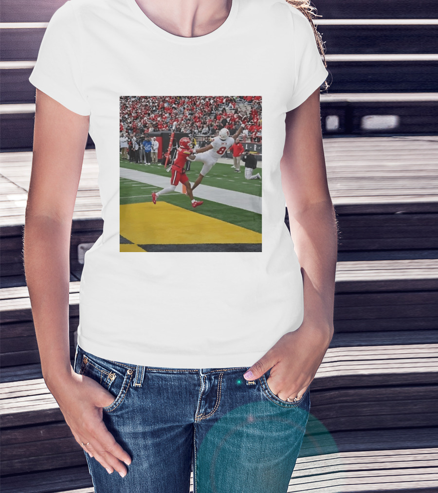 Smith Number 8 Stanford Cardinal Football Touchdown Catch Action T-Shirt