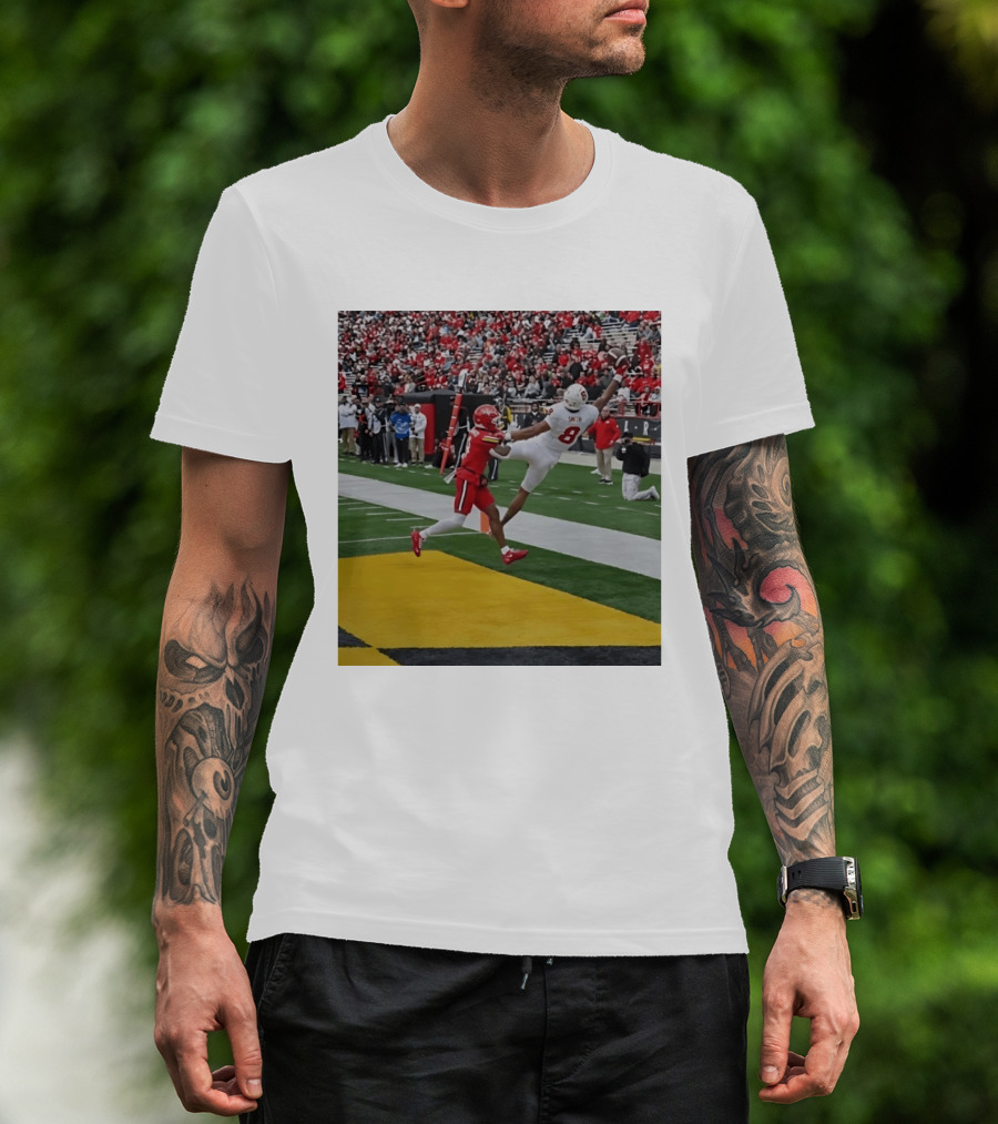 Smith Number 8 Stanford Cardinal Football Touchdown Catch Action T-Shirt
