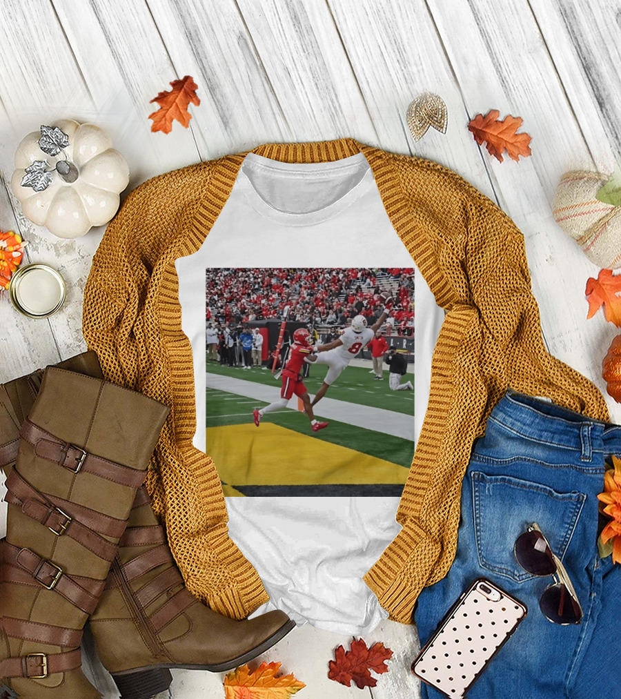 Smith Number 8 Stanford Cardinal Football Touchdown Catch Action T-Shirt