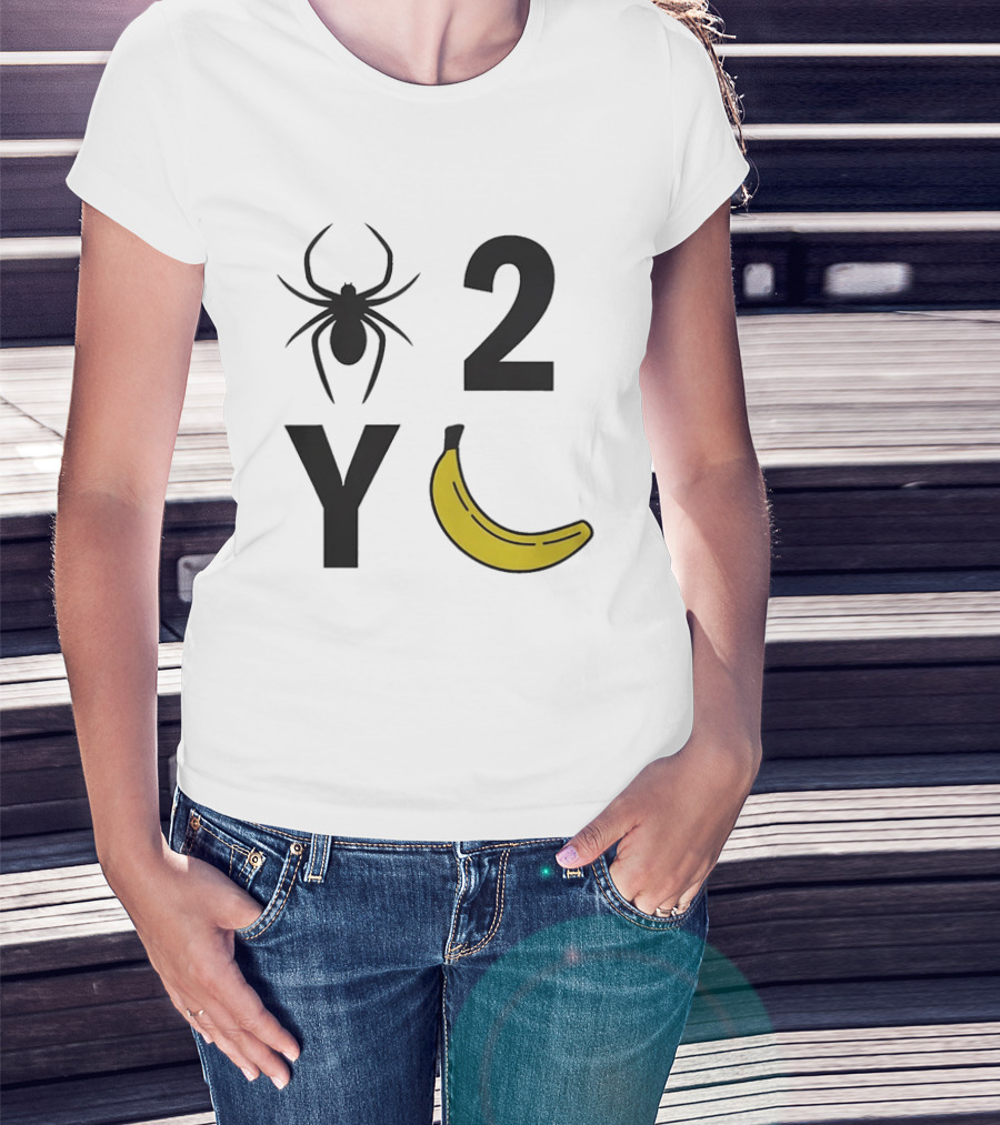 Spider 2 Y Banana Rebus Wordplay Visual Pun T-Shirt