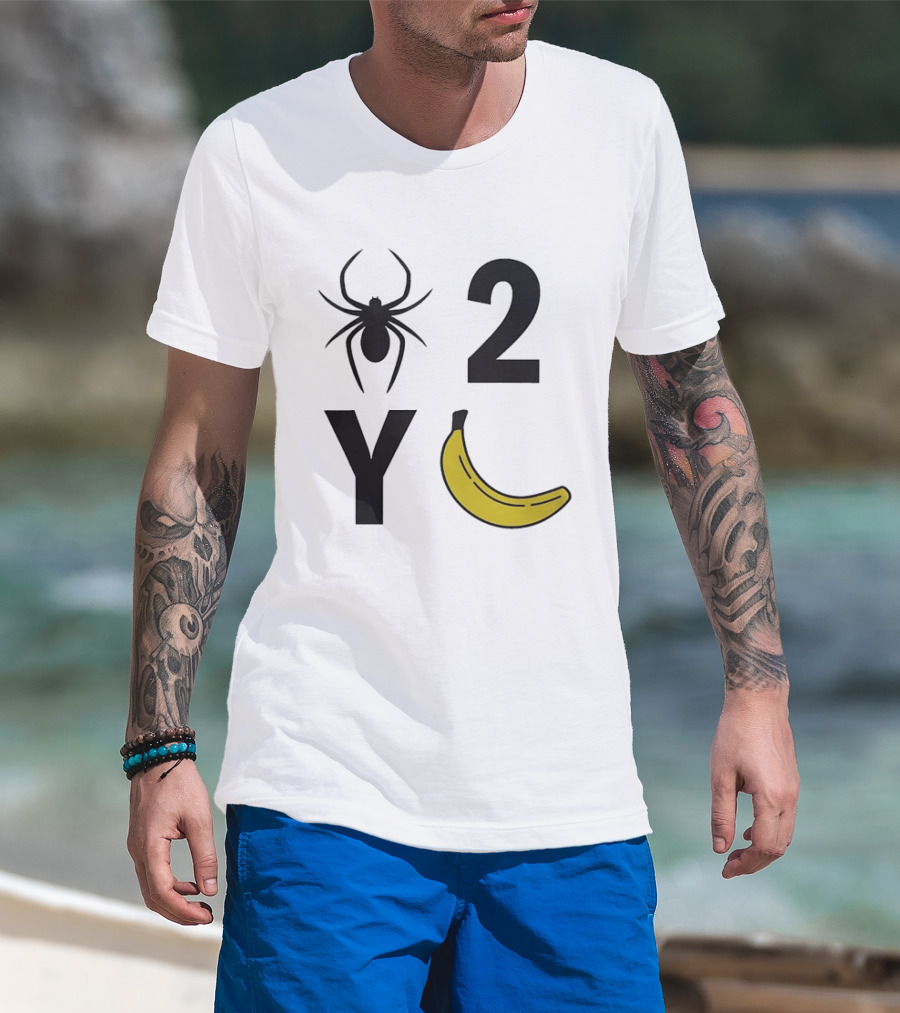 Spider 2 Y Banana Rebus Wordplay Visual Pun T-Shirt