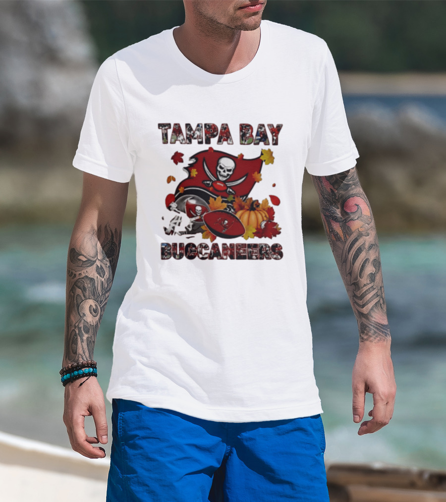 Tampa Bay Buccaneers Autumn 2026 Skull And Crossed Swords Football Pumpkin Decor T-Shirt