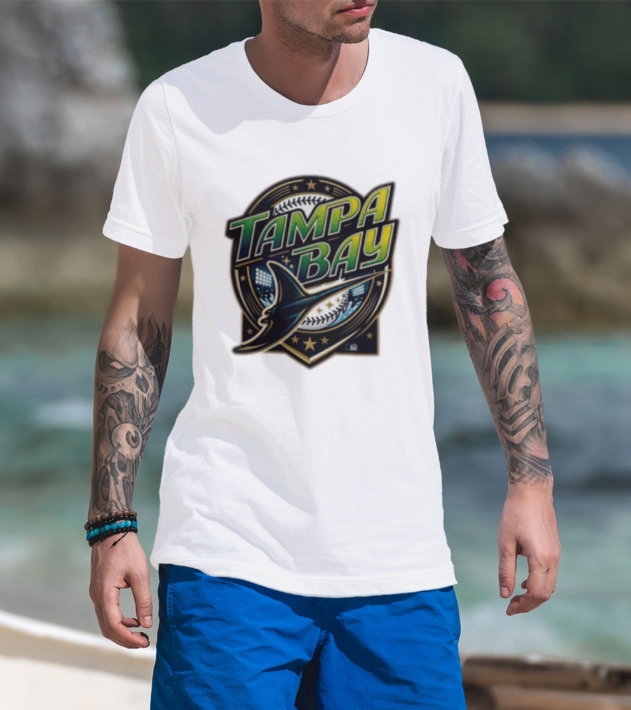 Tampa Bay Rays Devil Ray Vintage Wordmark T-Shirt
