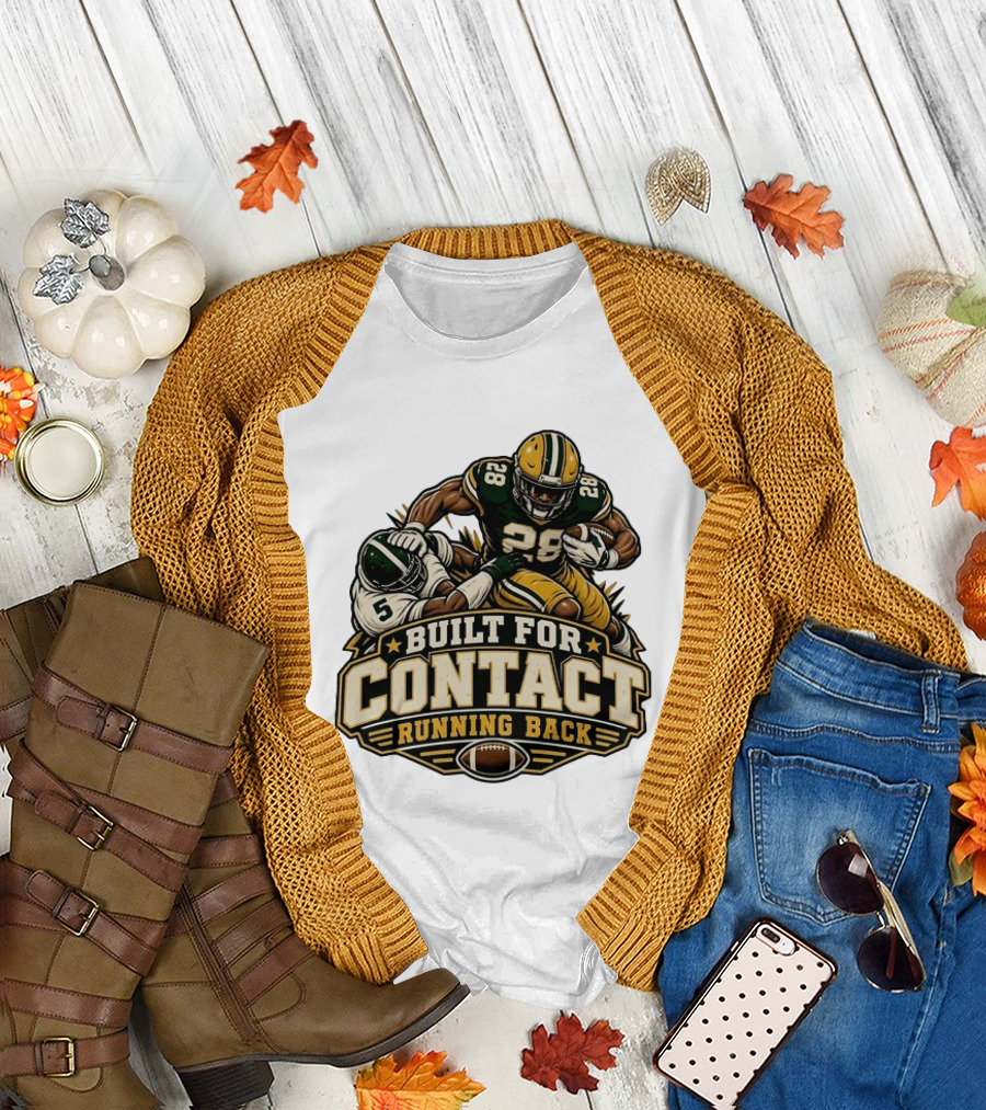Green Bay Packers Number 28 Built For Contact Running Back T-Shirt