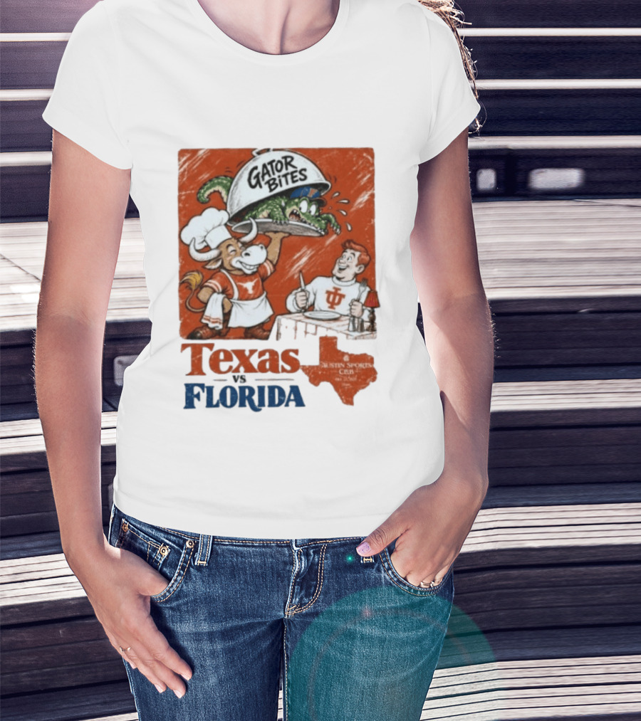Texas Vs Florida Gator Bites Austin Sports Club T-Shirt