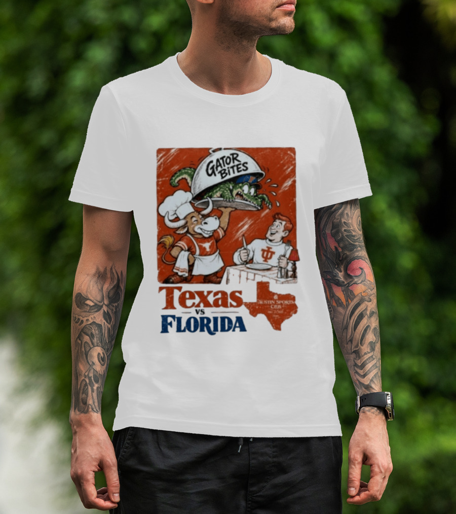 Texas Vs Florida Gator Bites Austin Sports Club T-Shirt